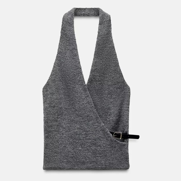 ZARA | Wool blend Halter Neck top - Picture 5 of 12